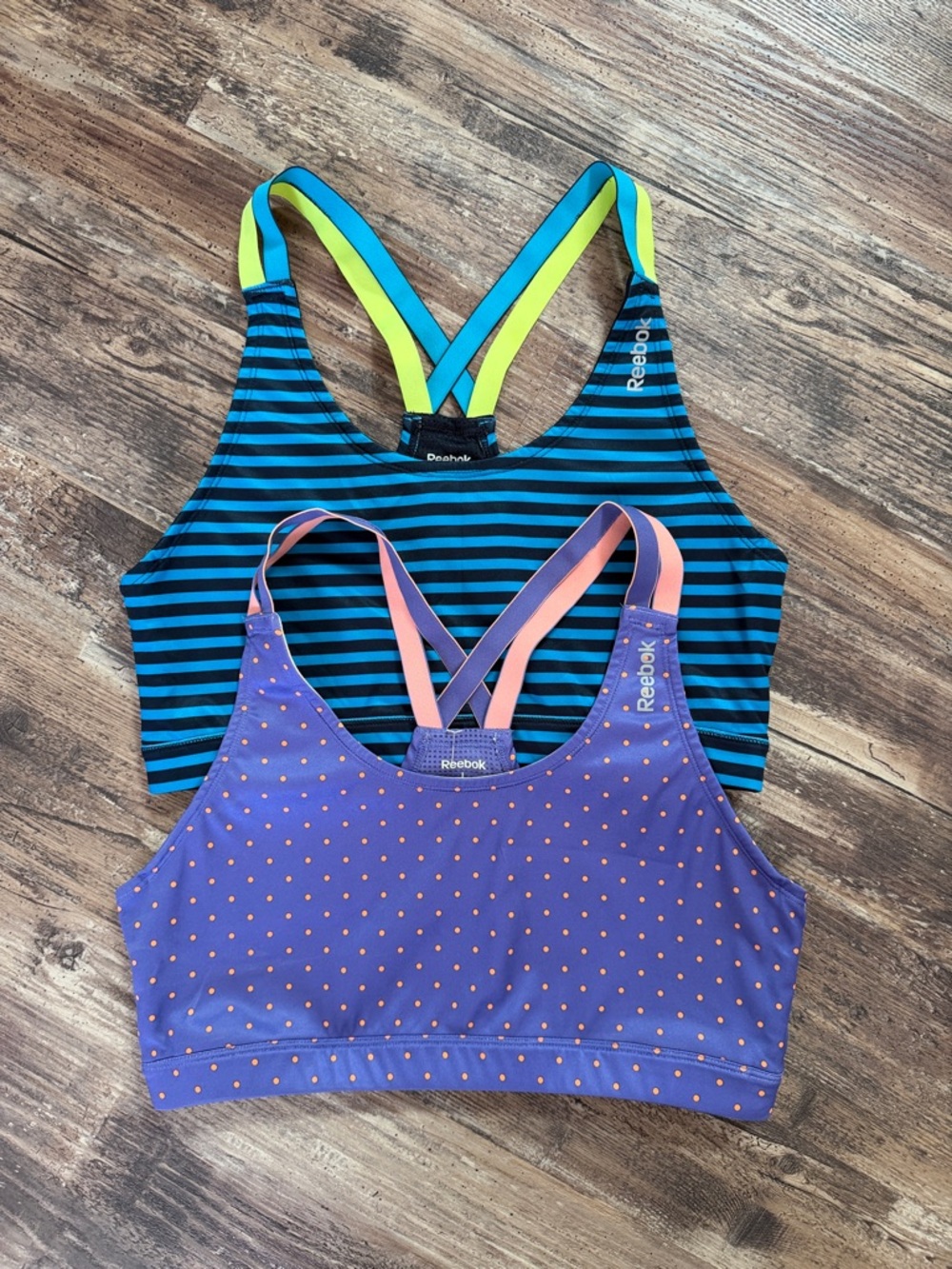 Set of 2 Reebok Printed Sports Bras Size Large